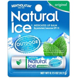 Mentholatum Natural Ice Lip Balm Original SPF 15 1 Each ( Pack of 3) Mentholatum Natural Ice Lip Balm Original SPF 15 1 Each ( Pack of 3)