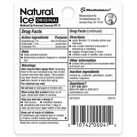 Mentholatum Natural Ice Lip Balm Original SPF 15 1 Each ( Pack of 3) Mentholatum Natural Ice Lip Balm Original SPF 15 1 Each ( Pack of 3)