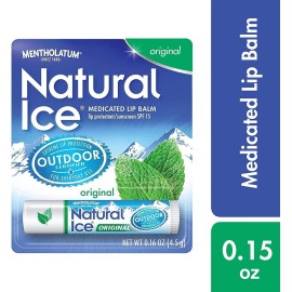 Mentholatum Natural Ice Lip Balm Original SPF 15 1 Each ( Pack of 3) Mentholatum Natural Ice Lip Balm Original SPF 15 1 Each ( Pack of 3)