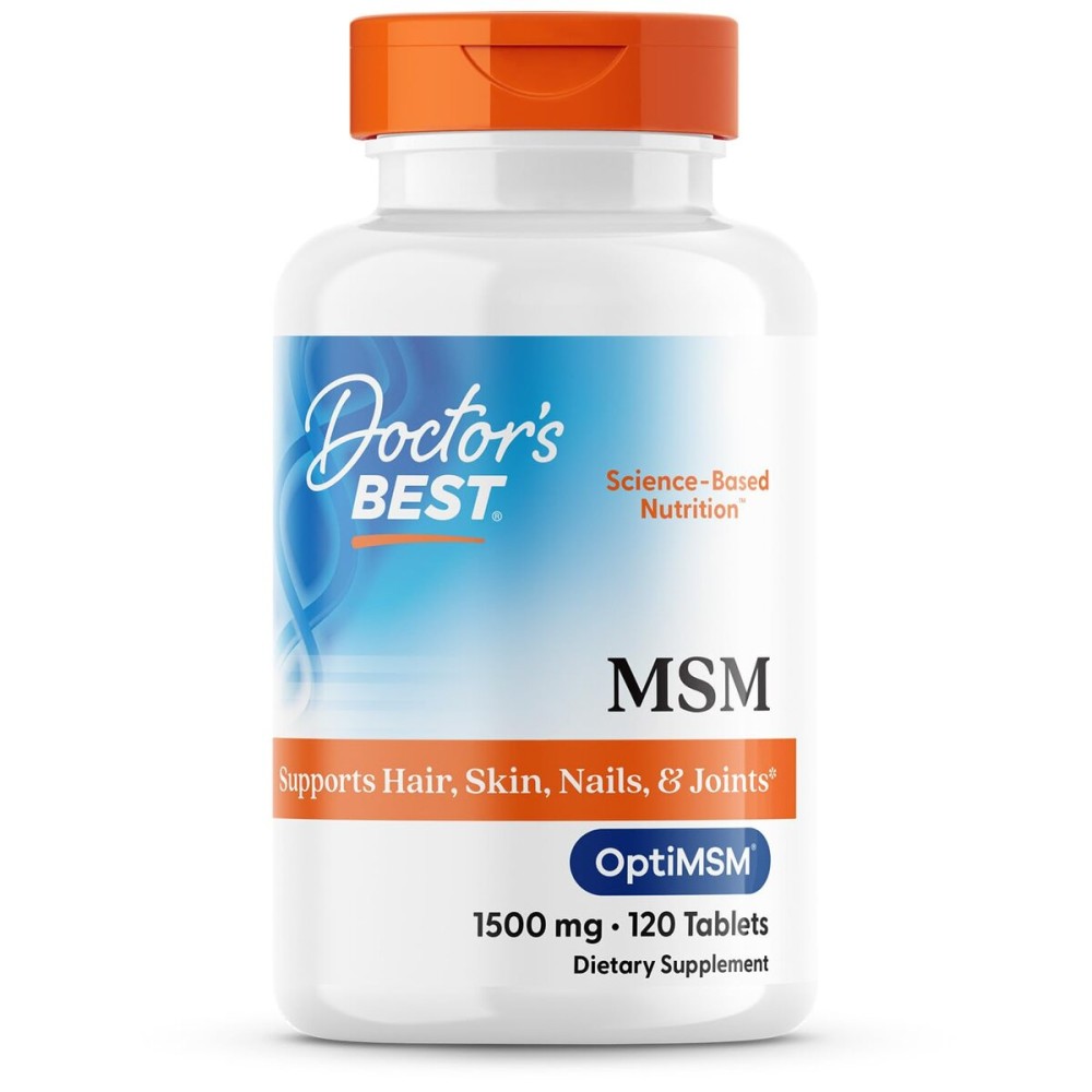 Doctors Best MSM, Supports Hair, Skin, Nails, & Joints, Non-GMO, Gluten Free, Vegan 120 Tablets Doctors Best MSM, Supports Hair, Skin, Nails, & Joints, Non-GMO, Gluten Free, Vegan 120 Tablets