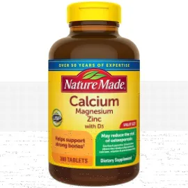Nature Made Calcium Magnesium Zinc with Vitamin D3, Dietary Supplement for Bone Support, 300 Tablets Nature Made Calcium Magnesium Zinc with Vitamin D3, Dietary Supplement for Bone Support, 300 Tablets