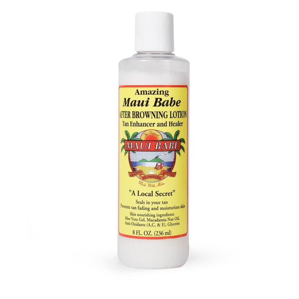 Maui Babe After Browning Lotion, Tan Enhancer & Healer - After Sun Tan Extender Body Lotion To Prevent Tan Fading- Natural Moisturizing & Healing After Sun Care Cream- Made In USA, 8 Ounces Maui Babe After Browning Lotion, Tan Enhancer & Healer - After Sun Tan Extender Body Lotion To Prevent Tan Fading- Natural Moisturizing & Healing After Sun Care Cream- Made In USA, 8 Ounces