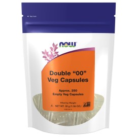NOW Foods Supplements, Empty Vegetarian Capsules, Double 00, Filled by Weight, Non-GMO Project Verified, 250 Veg Capsules NOW Foods Supplements, Empty Vegetarian Capsules, Double 00, Filled by Weight, Non-GMO Project Verified, 250 Veg Capsules