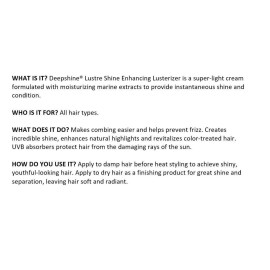 RUSK Deepshine Lustre Shine Enhancing Lusterizer, Detangles, Provides Shine, and Reduces Frizz, 4.4 oz