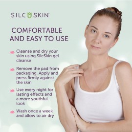 Silc Skin Decollette Pad - Medical-Grade Chest Wrinkle Pads, Smoothing Anti Wrinkle Chest Pads, Reusable Silicone Chest Wrinkle Patches, 30 Day Supply