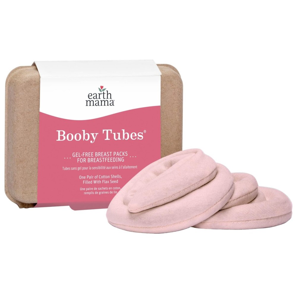 Earth Mama Booby Tubes | Gel-Free Hot & Cold Compress Nursing Packs for Breastfeeding & Tender Breasts, 4.2-Ounce Earth Mama Booby Tubes | Gel-Free Hot & Cold Compress Nursing Packs for Breastfeeding & Tender Breasts, 4.2-Ounce