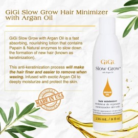 GiGi Post Waxing Treatment, Slow Grow Hair Inhibitor Lotion with Argan Oil, Hair Growth Minimizer for Men and Women, 8 oz, 1 Pack GiGi Post Waxing Treatment, Slow Grow Hair Inhibitor Lotion with Argan Oil, Hair Growth Minimizer for Men and Women, 8 oz, 1 Pack