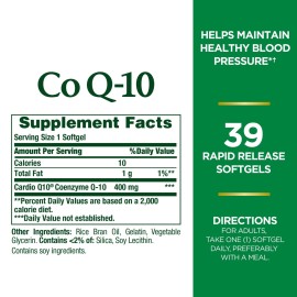Natures Bounty Co Q-10 400mg, 39 Rapid Release Softgels