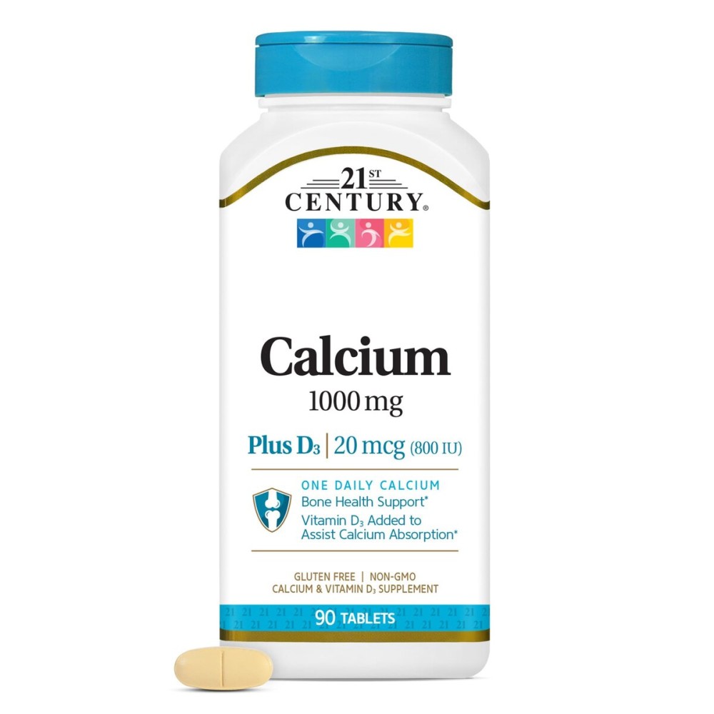 21st Century Calcium Plus D Tablets, 1000 mg, 90 Count 21st Century Calcium Plus D Tablets, 1000 mg, 90 Count