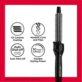 Revlon Perfect Heat Triple Ceramic Curling Brush Iron | for Silky Smooth Wave Curls (3/4 in) Revlon Perfect Heat Triple Ceramic Curling Brush Iron | for Silky Smooth Wave Curls (3/4 in)