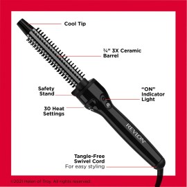 Revlon Perfect Heat Triple Ceramic Curling Brush Iron | for Silky Smooth Wave Curls (3/4 in) Revlon Perfect Heat Triple Ceramic Curling Brush Iron | for Silky Smooth Wave Curls (3/4 in)