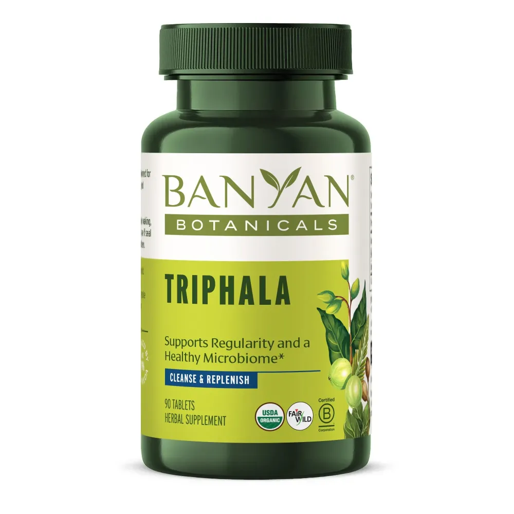 Banyan Botanicals Triphala Tablets - Organic Triphala Supplement with Amla, Haritaki & Bibhitaki - For Digestion, Elimination & Healthy Gut Microbiome* - 90 Tablets - Non-GMO Sustainably Sourced Vegan Banyan Botanicals Triphala Tablets - Organic Triphala Supplement with Amla, Haritaki & Bibhitaki - For Digestion, Elimination & Healthy Gut Microbiome* - 90 Tablets - Non-GMO Sustainably Sourced Vegan