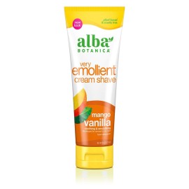 Alba Botanica Very Emollient Cream Shave, Mango Vanilla, 8 Oz