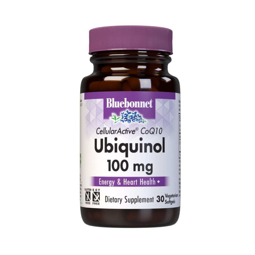 Bluebonnet Nutrition Cellular Active CoQ10 Ubiquinol 100 mg, Energy & Heart Health*, Non-GMO, Gluten-Free, Soy-Free, Vegetarian Friendly, 30 Vegetable Softgels, 30 Servings Bluebonnet Nutrition Cellular Active CoQ10 Ubiquinol 100 mg, Energy & Heart Health*, Non-GMO, Gluten-Free, Soy-Free, Vegetarian Friendly, 30 Vegetable Softgels, 30 Servings