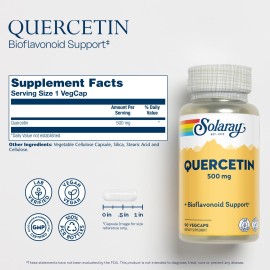 SOLARAY Quercetin 500 mg, Supports Sinus, Respiratory, Immune Function & Normal, Healthy Uric Acid Levels, 90 VegCaps SOLARAY Quercetin 500 mg, Supports Sinus, Respiratory, Immune Function & Normal, Healthy Uric Acid Levels, 90 VegCaps