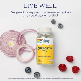 SOLARAY Quercetin 500 mg, Supports Sinus, Respiratory, Immune Function & Normal, Healthy Uric Acid Levels, 90 VegCaps SOLARAY Quercetin 500 mg, Supports Sinus, Respiratory, Immune Function & Normal, Healthy Uric Acid Levels, 90 VegCaps