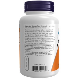 NOW Foods Supplements, L-Glutamine 500 mg, Nitrogen Transporter*, Amino Acid, 120 Veg Capsules NOW Foods Supplements, L-Glutamine 500 mg, Nitrogen Transporter*, Amino Acid, 120 Veg Capsules