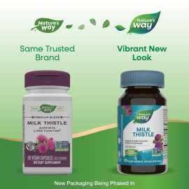 Nature\'s Way Milk Thistle, Supports Liver Function & Detox Pathways*, 175 mg Milk Thistle Seed Extract Standardized to 80% Silymarin per Serving, Vegan, 60 Capsules Nature\'s Way Milk Thistle, Supports Liver Function & Detox Pathways*, 175 mg Milk Thistle Seed Extract Standardized to 80% Silymarin per Serving, Vegan, 60 Capsules