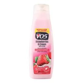 Alberto VO5 Moisture Milks Moisturizing Conditioner - Hair Conditioner with Soothing Soy Milk Protein - Strawberries and Cream Scent - 15 oz