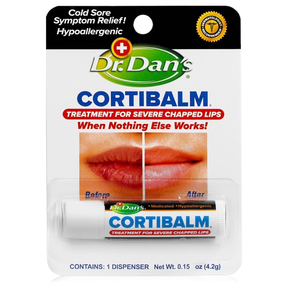 Dr. Dan\'s Cortibalm - 1 Pack - for Dry Cracked Lips - Healing Lip Balm for Severely Chapped Lips - Designed for Men, Women and Children Dr. Dan\'s Cortibalm - 1 Pack - for Dry Cracked Lips - Healing Lip Balm for Severely Chapped Lips - Designed for Men, Women and Children
