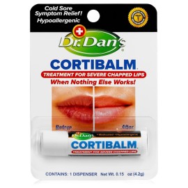 Dr. Dan\'s Cortibalm - 1 Pack - for Dry Cracked Lips - Healing Lip Balm for Severely Chapped Lips - Designed for Men, Women and Children
