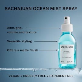 SACHAJUAN Ocean Mist Sea Salt Spray, Wave, Texture, Grip & Volume for Texturizing Beach Waves, Matte Finish SACHAJUAN Ocean Mist Sea Salt Spray, Wave, Texture, Grip & Volume for Texturizing Beach Waves, Matte Finish