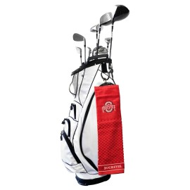 Team Golf NCAA Ohio State Buckeyes Embroidered Golf Towel Embroidered Golf Towel, Checkered Scrubber Design, Embroidered Logo Team Golf NCAA Ohio State Buckeyes Embroidered Golf Towel Embroidered Golf Towel, Checkered Scrubber Design, Embroidered Logo