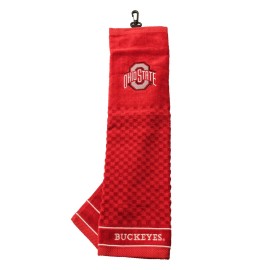 Team Golf NCAA Ohio State Buckeyes Embroidered Golf Towel Embroidered Golf Towel, Checkered Scrubber Design, Embroidered Logo Team Golf NCAA Ohio State Buckeyes Embroidered Golf Towel Embroidered Golf Towel, Checkered Scrubber Design, Embroidered Logo