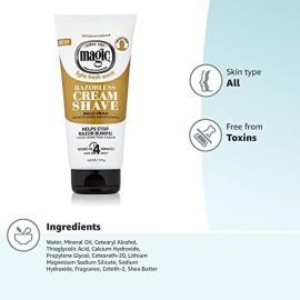 SoftSheen-Carson Magic Razorless Shaving Cream, Hair Removal Cream, Depilatory Cream, Works in 4 Minutes for Coarse, Curly Hair, 6 Oz SoftSheen-Carson Magic Razorless Shaving Cream, Hair Removal Cream, Depilatory Cream, Works in 4 Minutes for Coarse, Curly Hair, 6 Oz