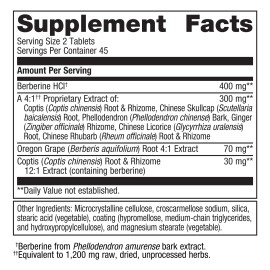 Metagenics CandiBactin-BR - Concentrated Berberine for Intestinal Support* - with Berberine, Oregon Grape & Coptis Root Extract - Gut Health Supplements* - Gluten-Free - Vegetarian - 90 Tablets