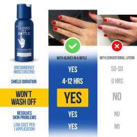 Gloves In A Bottle Hand Lotion for Nurses - Best Travel Hand Cream for Dry, Cracked Hands, Eczema & Psoriasis Relief - Silicone Glove Hand Lotion for Healthcare Workers - 2 oz Gloves In A Bottle Hand Lotion for Nurses - Best Travel Hand Cream for Dry, Cracked Hands, Eczema & Psoriasis Relief - Silicone Glove Hand Lotion for Healthcare Workers - 2 oz