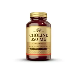 Solgar Choline 350 mg, 100 Vegetable Capsules - Supports Healthy Brain & Cellular Function - Vegan, Gluten Free, Dairy Free, Kosher - 100 Servings