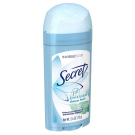 Secret Antiperspirant Deodorant Women, Shower Fresh Scent, Invisible Solid 2.6 Oz (Pack of 6)