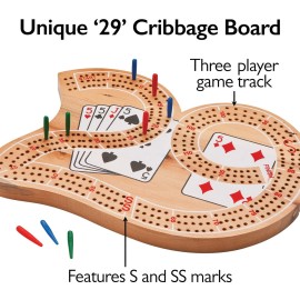 Mainstreet Classics Wooden 29 Cribbage Board Game Set Mainstreet Classics Wooden 29 Cribbage Board Game Set