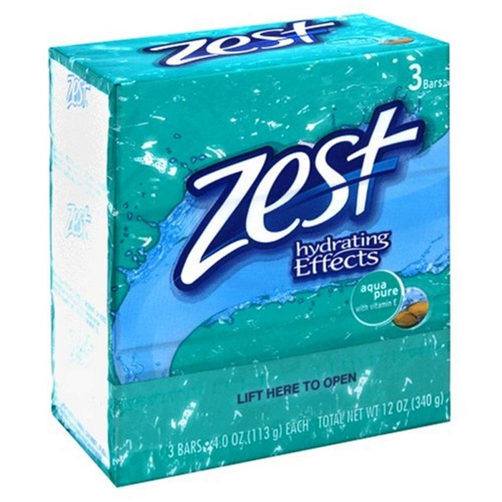 Zest 3 Bar Aqua Pure Soap, 4 oz Zest 3 Bar Aqua Pure Soap, 4 oz