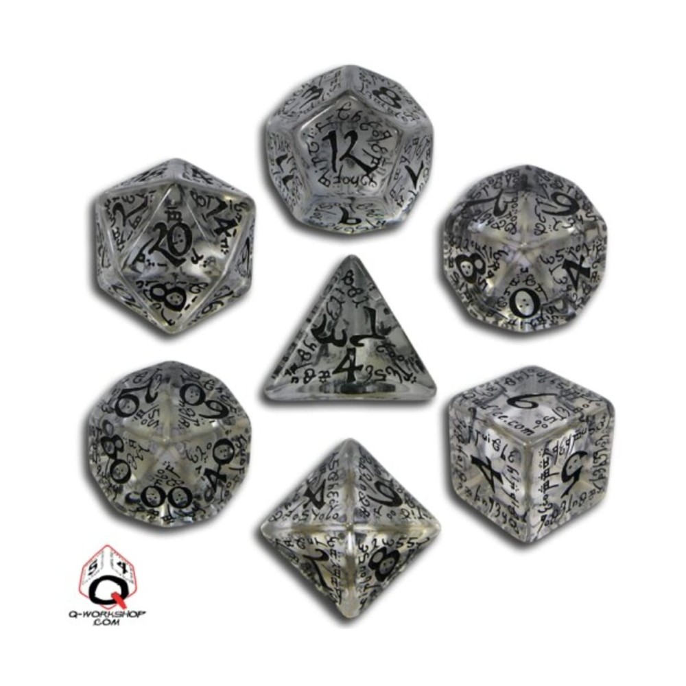Q-Workshop Elvish Dice 7 Board Game, Transparent/Black Q-Workshop Elvish Dice 7 Board Game, Transparent/Black