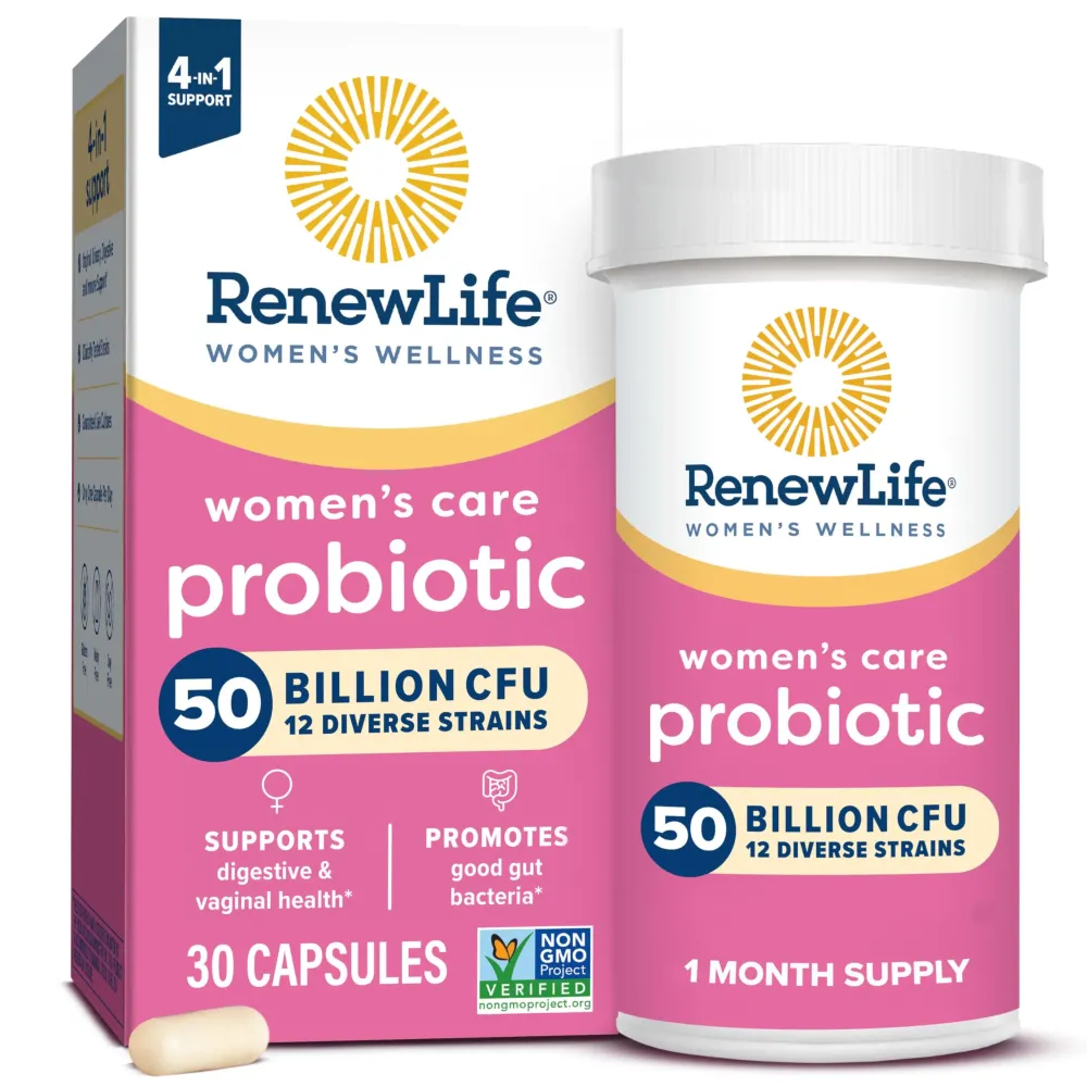 Renew Life Women\'s Probiotic Capsules, 50 Billion CFU Guaranteed, Supports pH Balance, Vaginal, Urinary, Digestive and Immune Health(2), L. Rhamnosus GG, Dairy, Soy and Gluten-Free, 30 Count Renew Life Women\'s Probiotic Capsules, 50 Billion CFU Guaranteed, Supports pH Balance, Vaginal, Urinary, Digestive and Immune Health(2), L. Rhamnosus GG, Dairy, Soy and Gluten-Free, 30 Count