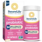 Renew Life Women\'s Probiotic Capsules, 50 Billion CFU Guaranteed, Supports pH Balance, Vaginal, Urinary, Digestive and Immune Health(2), L. Rhamnosus GG, Dairy, Soy and Gluten-Free, 30 Count