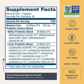 Renew Life Women\'s Probiotic Capsules, 50 Billion CFU Guaranteed, Supports pH Balance, Vaginal, Urinary, Digestive and Immune Health(2), L. Rhamnosus GG, Dairy, Soy and Gluten-Free, 30 Count Renew Life Women\'s Probiotic Capsules, 50 Billion CFU Guaranteed, Supports pH Balance, Vaginal, Urinary, Digestive and Immune Health(2), L. Rhamnosus GG, Dairy, Soy and Gluten-Free, 30 Count