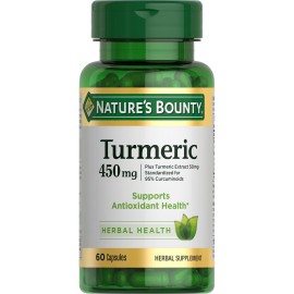 Nature\'s Bounty Turmeric Capsules, Herbal Supplement with Plant-Based Antioxidants, 450 Mg, 60 Ct