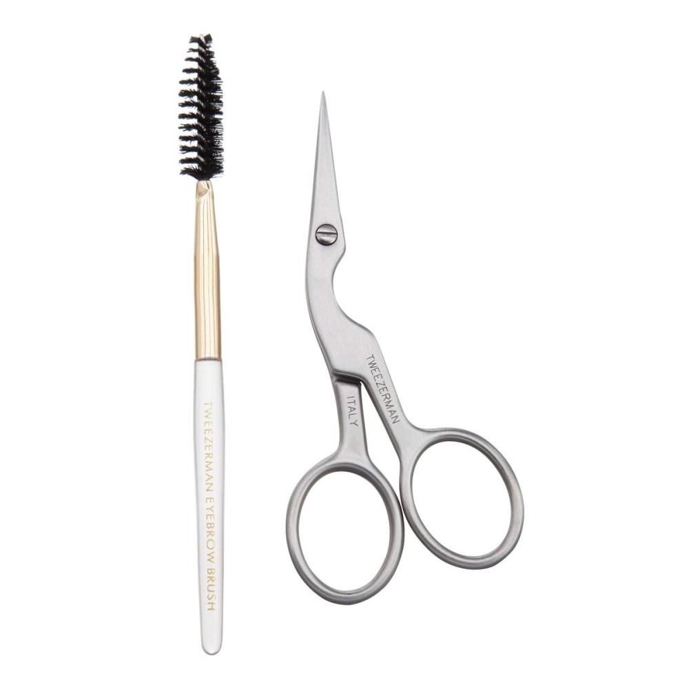 Tweezerman Brow Shaping Scissors and Brush - Stainless Steel Eyebrow Trimming Scissors for Women and Men Tweezerman Brow Shaping Scissors and Brush - Stainless Steel Eyebrow Trimming Scissors for Women and Men