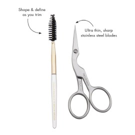 Tweezerman Brow Shaping Scissors and Brush - Stainless Steel Eyebrow Trimming Scissors for Women and Men Tweezerman Brow Shaping Scissors and Brush - Stainless Steel Eyebrow Trimming Scissors for Women and Men