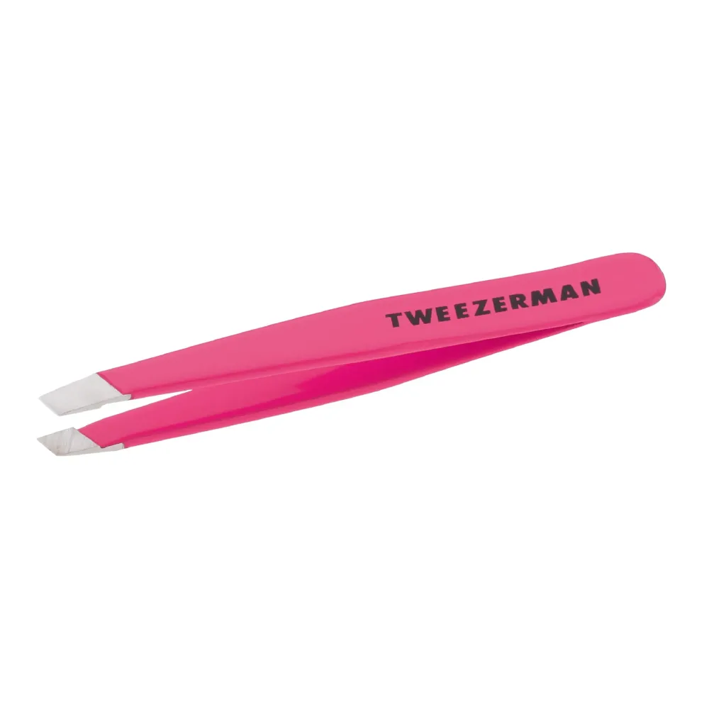 Tweezerman Mini Slant Tweezer - Tweezers for Eyebrows, Travel Tweezers for Eyebrows, Facial Hair, Ingrown Hair (Neon Pink) Tweezerman Mini Slant Tweezer - Tweezers for Eyebrows, Travel Tweezers for Eyebrows, Facial Hair, Ingrown Hair (Neon Pink)