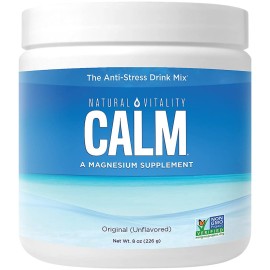 Natural Vitality Calm, Magnesium Citrate Supplement, Anti-Stress Drink Mix Powder, Unflavored - 8 Ounce (Packaging May Vary)