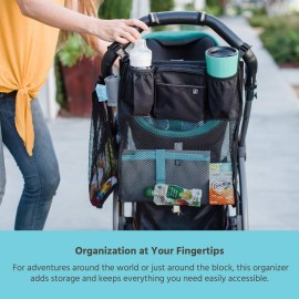 J.L. Childress Cups \'N Cargo Universal Stroller Organizer with Cup Holders and Mesh Storage Compartment - Deep Cup Holders - Multiple Zippered Pockets - Fits Uppababy, Stroller Wagons & more - Black J.L. Childress Cups \'N Cargo Universal Stroller Organizer with Cup Holders and Mesh Storage Compartment - Deep Cup Holders - Multiple Zippered Pockets - Fits Uppababy, Stroller Wagons & more - Black