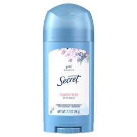 Secret Antiperspirant and Deodorant for Women, 24hr Sweat & Odor Protection, PH Balanced Protection, Gentle on Skin, Wide Solid, Powder Fresh Scent, 2.7 oz