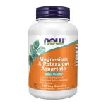 NOW Foods Supplements, Magnesium & Potassium Aspartate with Taurine, Heart Health*, 120 Veg Capsules