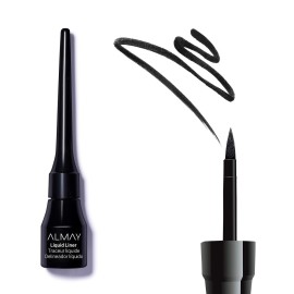 Almay Liquid Eyeliner, Waterproof, Fade-Proof Eye Makeup, Easy-to-Apply Liner Brush, 221 Black, 0.1 Oz Almay Liquid Eyeliner, Waterproof, Fade-Proof Eye Makeup, Easy-to-Apply Liner Brush, 221 Black, 0.1 Oz