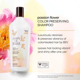 Bain de Terre Passion Flower Color Preserving Shampoo, for Vibrant Color & Protection from Fading, with Argan & Monoi Oils, Paraben-free, Vegan, 13.5 Fl Oz Bain de Terre Passion Flower Color Preserving Shampoo, for Vibrant Color & Protection from Fading, with Argan & Monoi Oils, Paraben-free, Vegan, 13.5 Fl Oz
