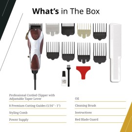 Wahl Professional 5 Star Series Magic Clip Corded Clipper Precision Fade Zero Overlap Adjustable Blades V9000 Motor Chrome